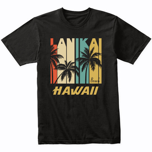 Retro Lanikai Beach Hawaii Palm Trees Vacation T-Shirt