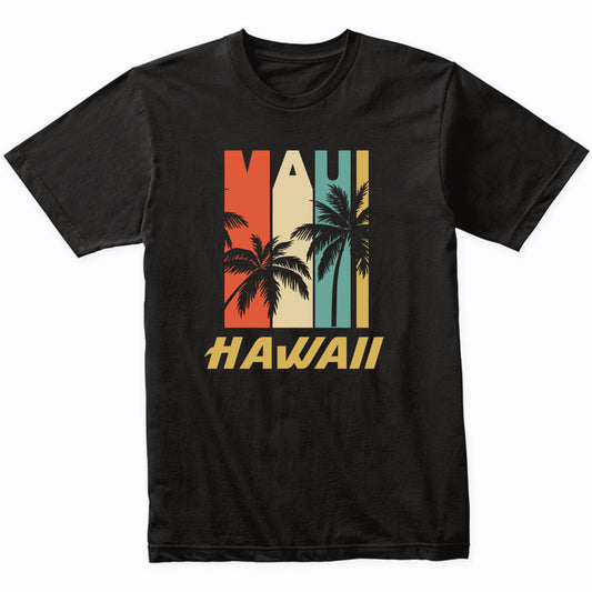 Retro Maui Hawaii Palm Trees Vacation T-Shirt