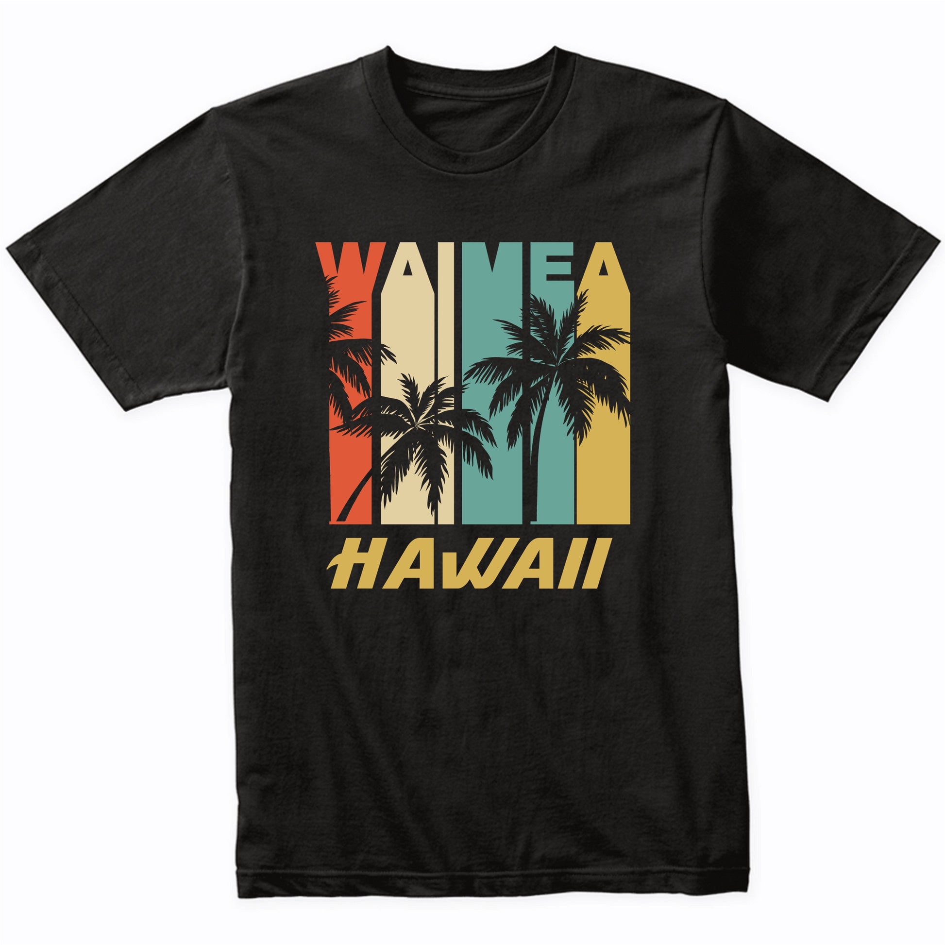 Retro Waimea Hawaii Palm Trees Vacation T-Shirt