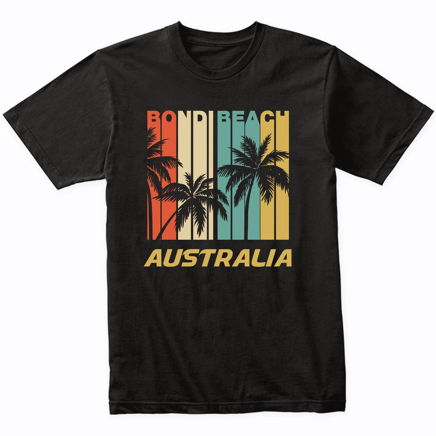 Retro Bondi Beach Australia Palm Trees Vacation T-Shirt