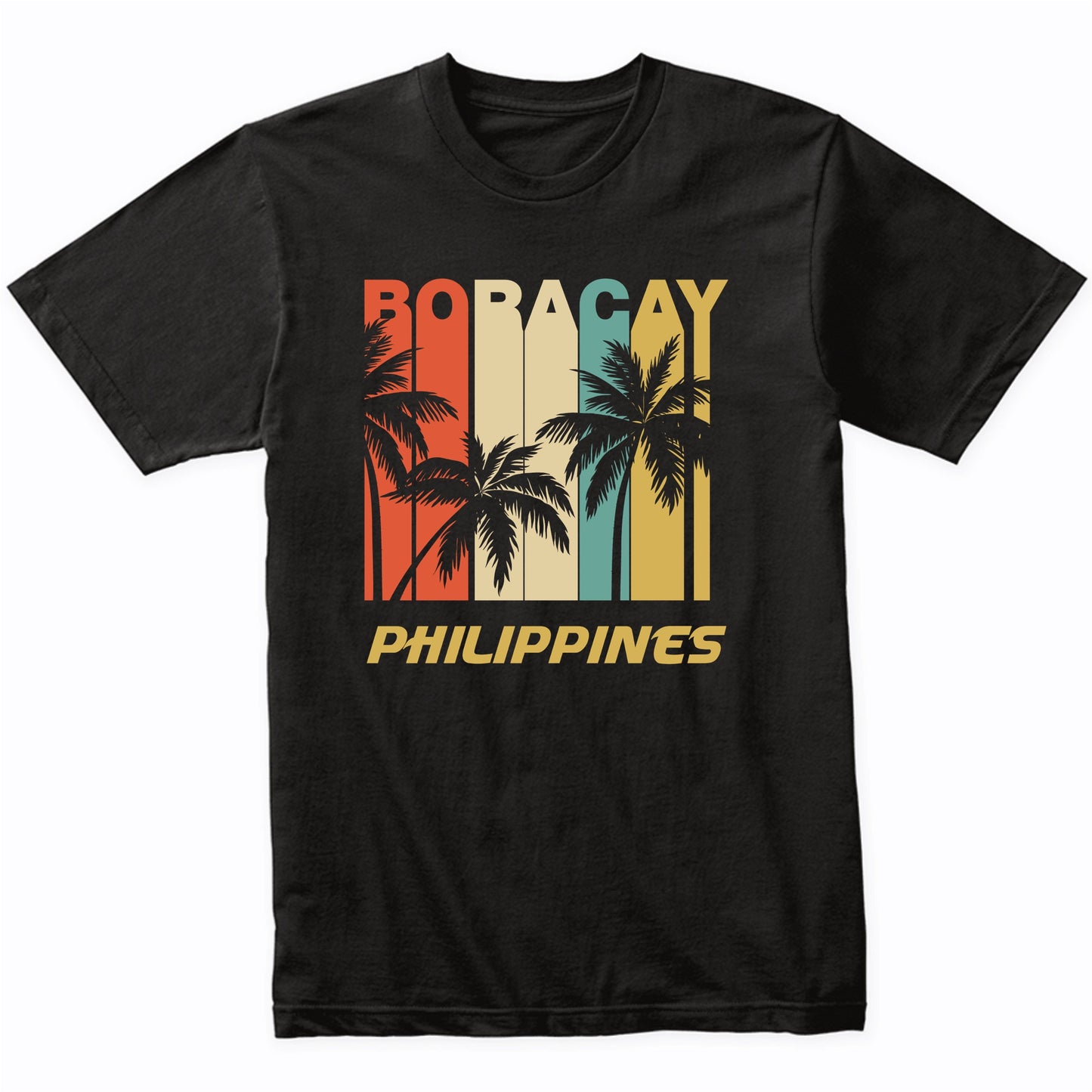 Retro Boracay Philippines Palm Trees Vacation T-Shirt
