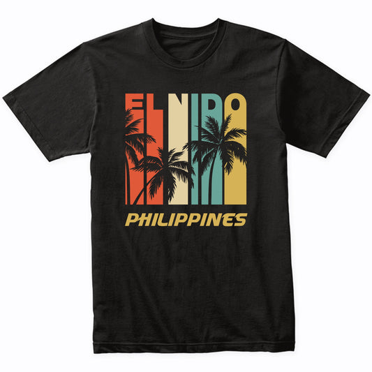 Retro El Nido Philippines Palm Trees Vacation T-Shirt