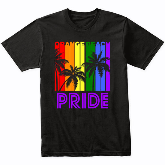 Orange Beach Pride Gay Pride LGBTQ Rainbow Palm Trees T-Shirt