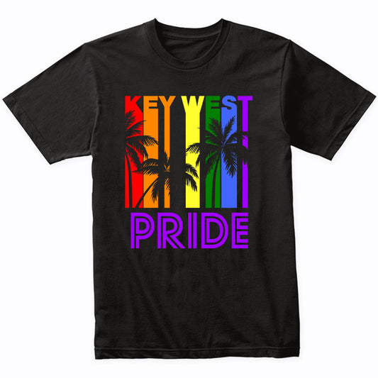 Key West Pride Gay Pride LGBTQ Rainbow Palm Trees T-Shirt