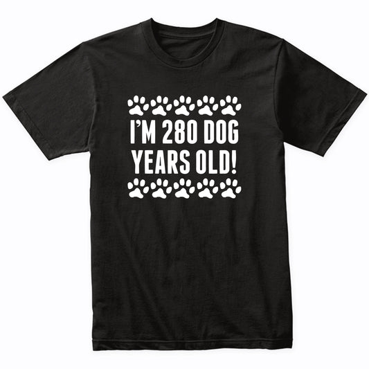 280 Dog Years Old Funny 40th Birthday Funny Math T-Shirt