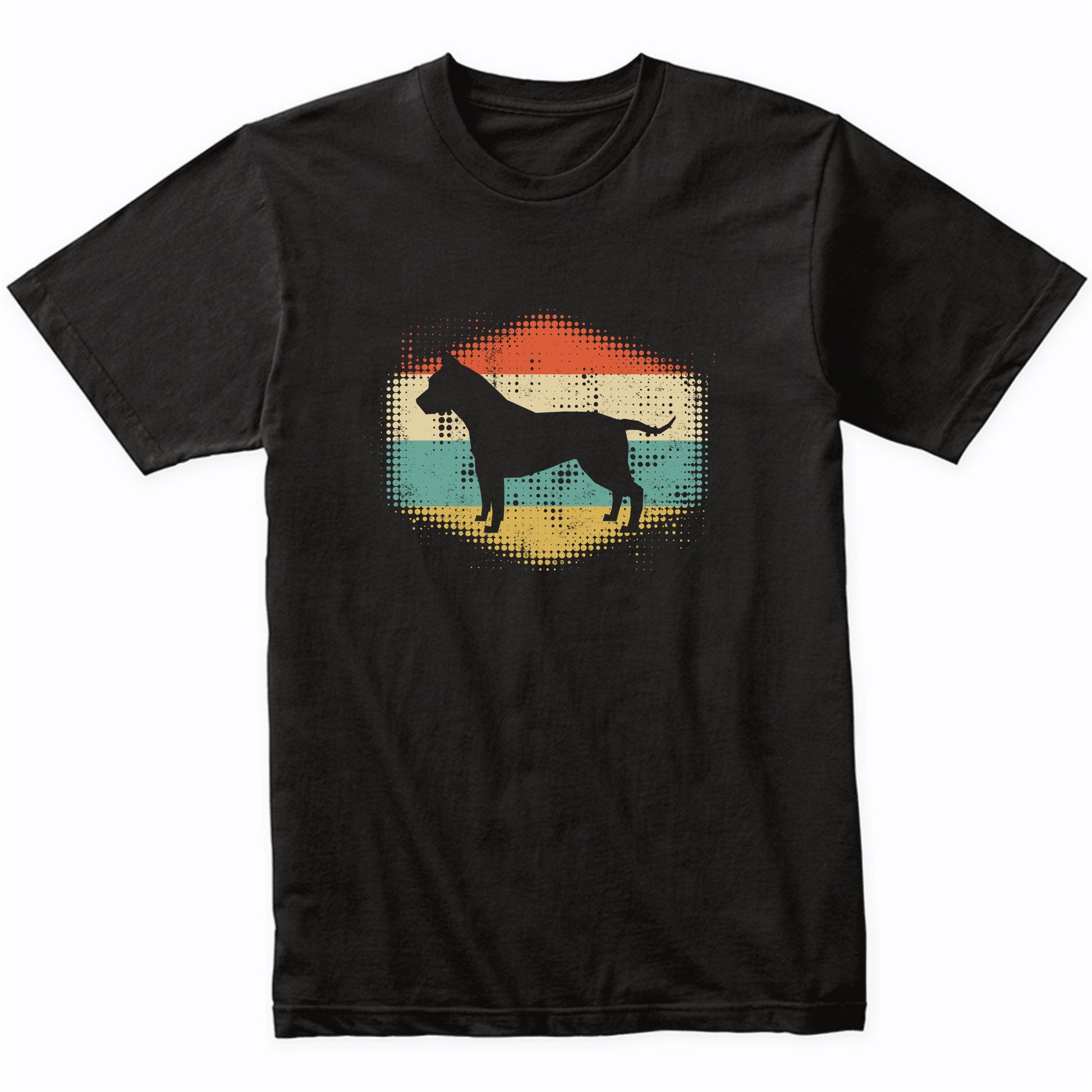 Vintage Retro Amstaff Silhouette Dog Owner T-Shirt