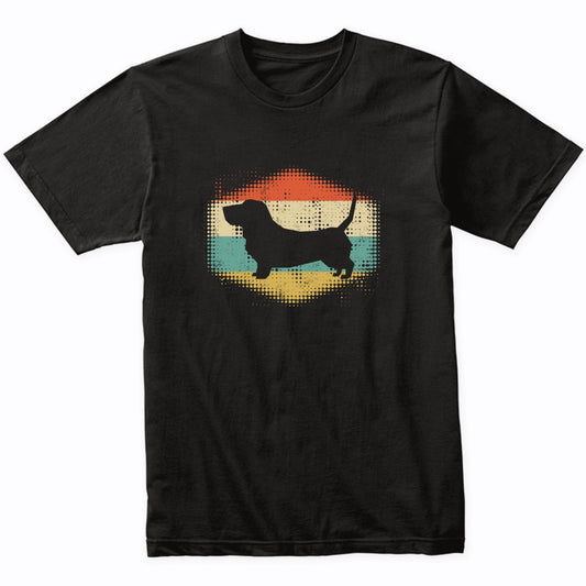 Vintage Retro Basset Hound Silhouette Dog Owner T-Shirt