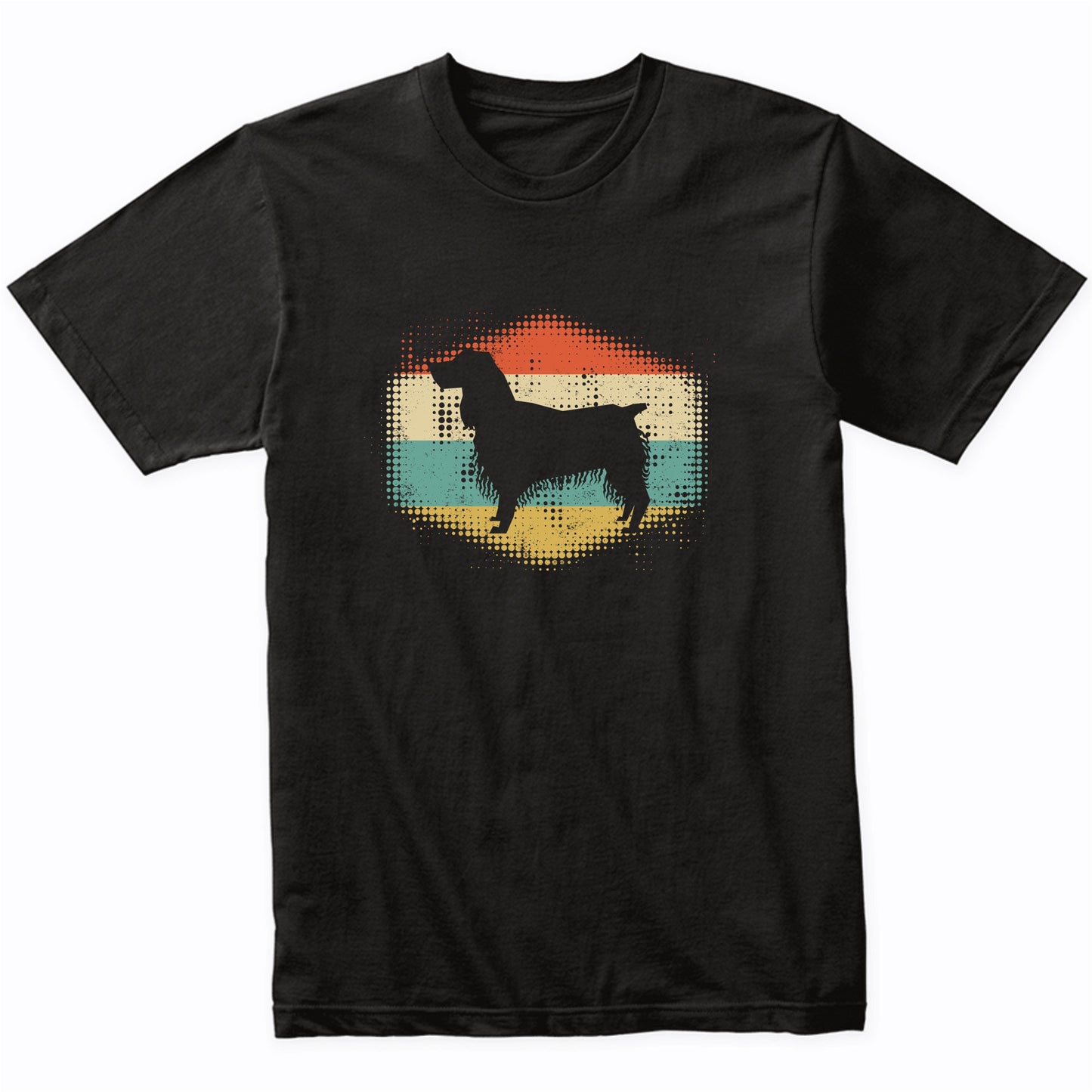 Vintage Retro English Springer Spaniel Silhouette Dog Owner T-Shirt