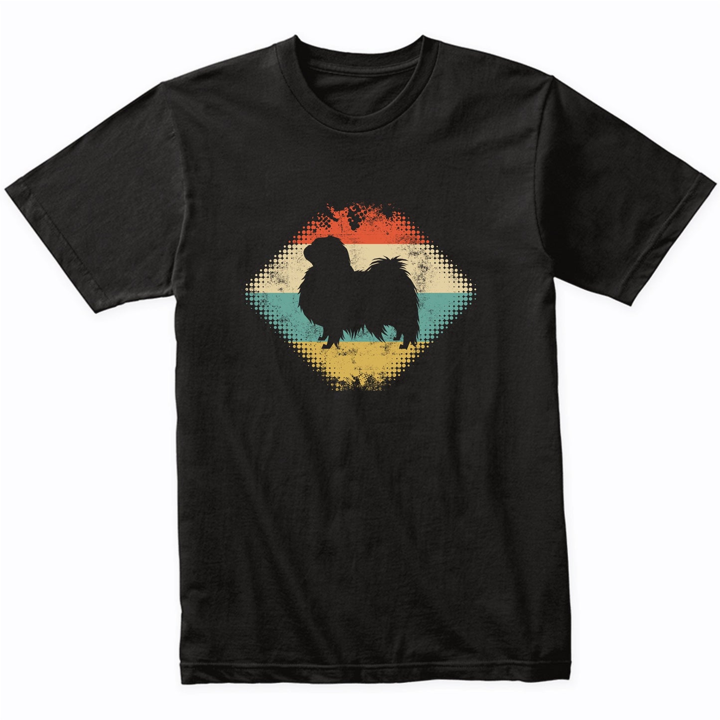 Vintage Retro Japanese Chin Silhouette Dog Owner T-Shirt