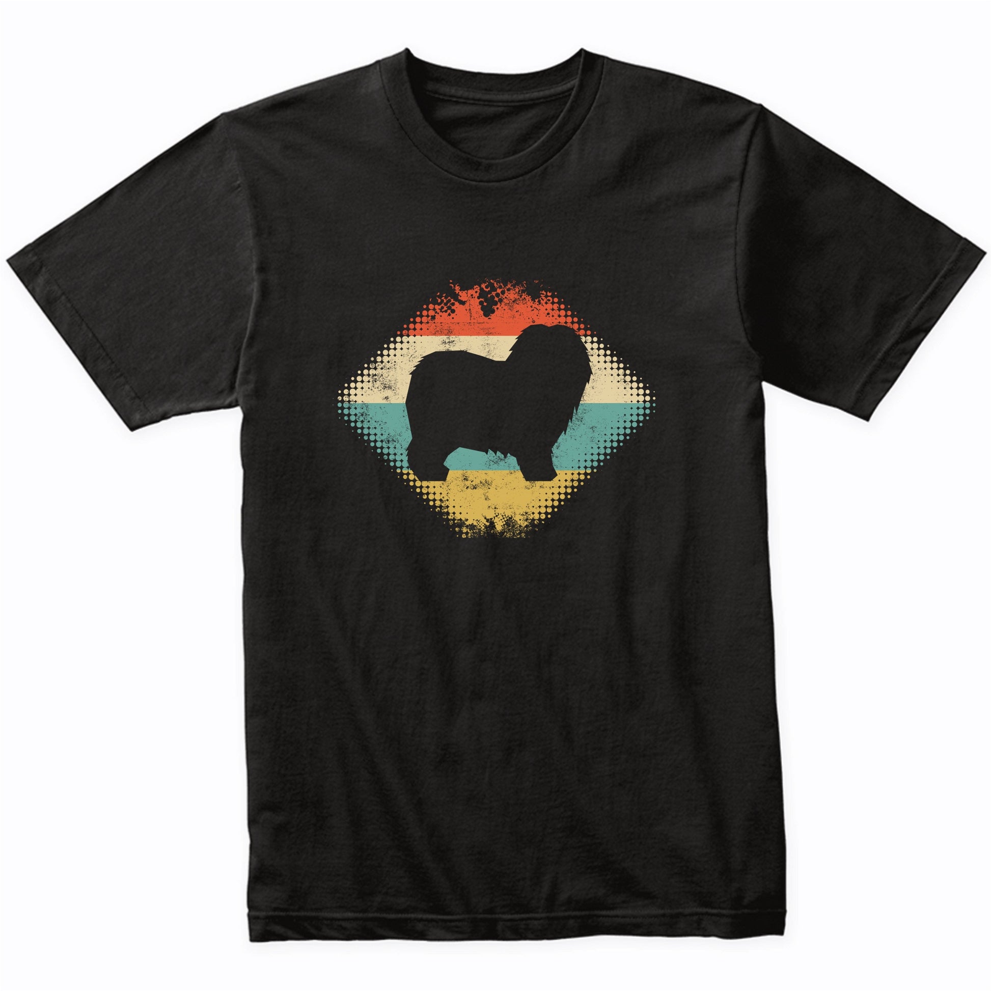 Vintage Retro Old English Sheepdog Silhouette Dog Owner T-Shirt