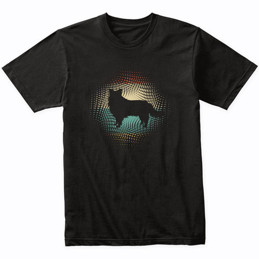 Vintage Retro Border Collie Silhouette Dog Owner T-Shirt