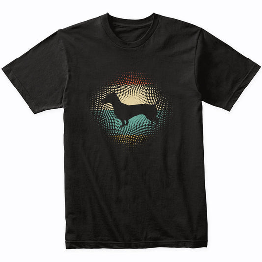 Vintage Retro Dachshund Silhouette Dog Owner T-Shirt