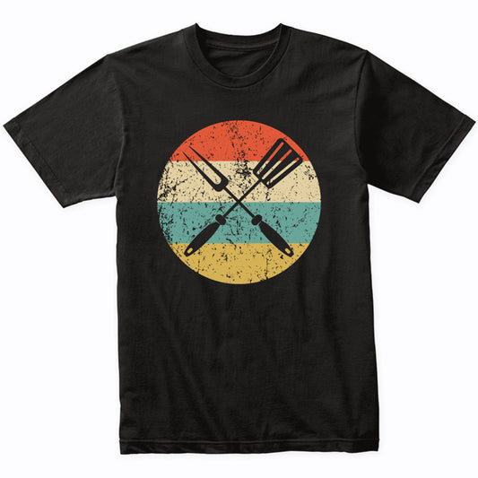 Spatula And Fork Retro Style BBQ Cookout T-Shirt