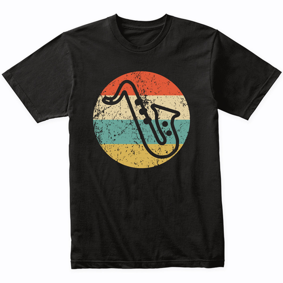 Saxophone Retro Style Music T-Shirt