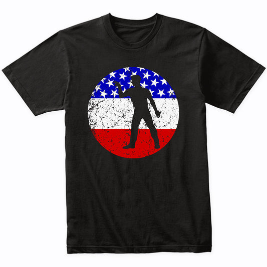 Darts Retro Darts Player American Flag T-Shirt