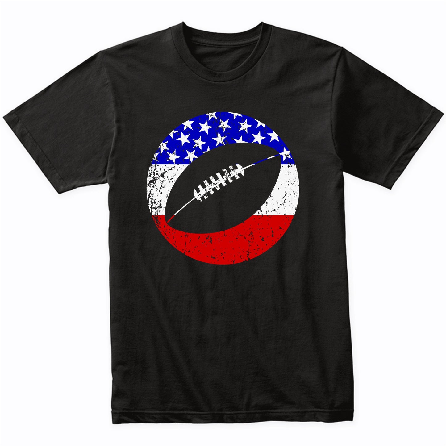 Fantasy Football Retro Football American Flag T-Shirt