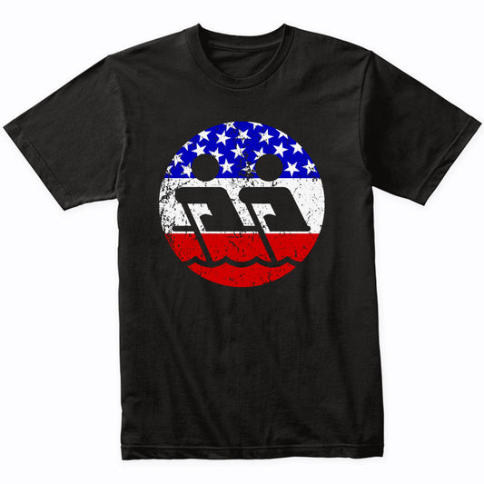 Rowing Retro Style Crew American Flag T-Shirt