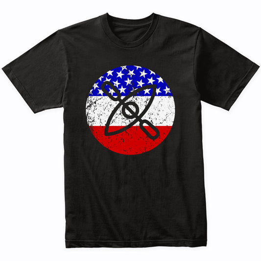 Kayak Retro Style Kayaking American Flag T-Shirt