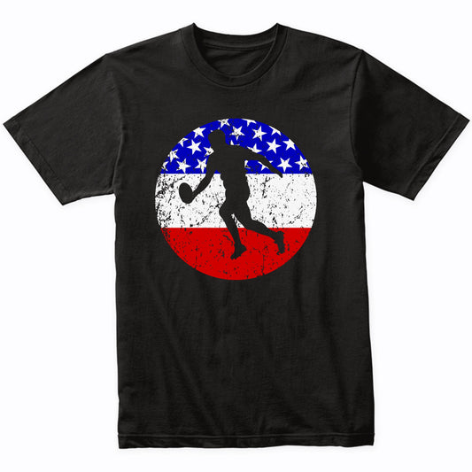 Rugby Player Retro Style Sports American Flag T-Shirt
