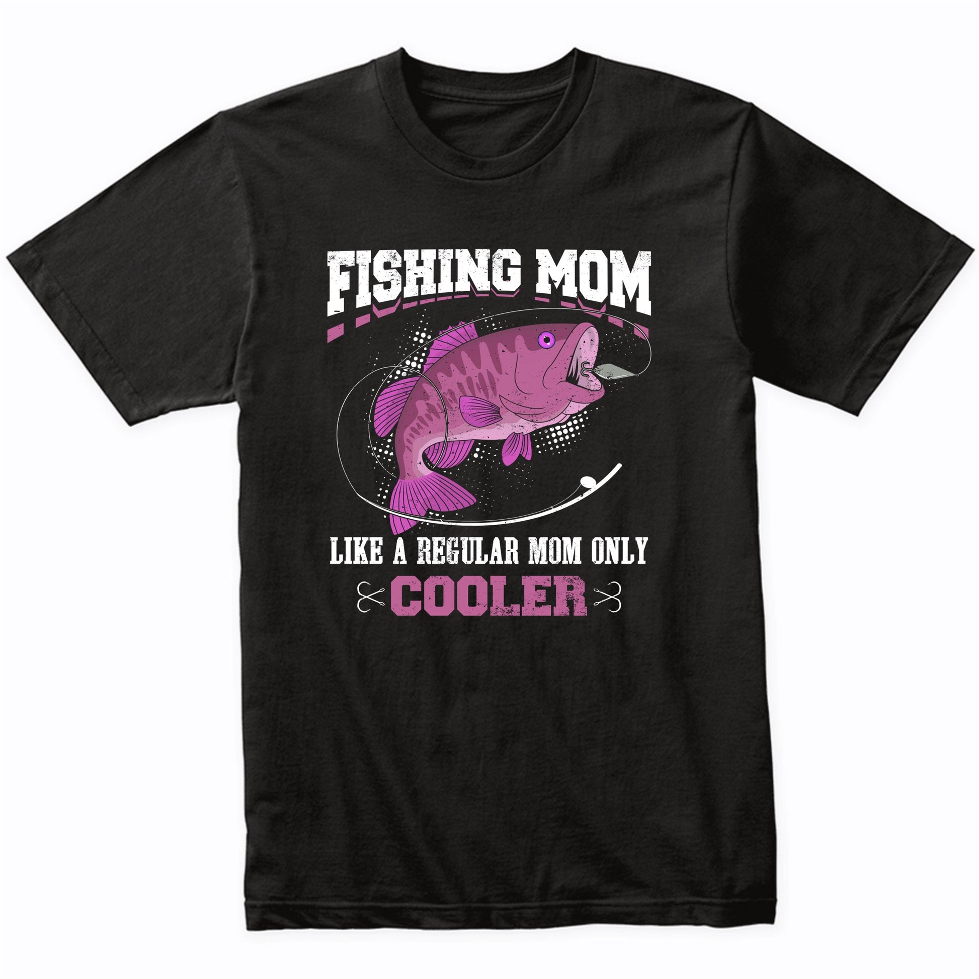 Fishing Mom Like A Regular Mom Only Cooler Funny T-Shirt Men's X-Large / Navy