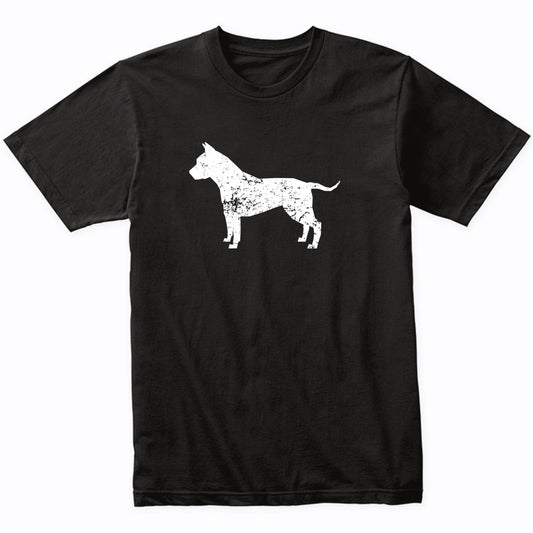Distressed Amstaff Silhouette Dog Owner T-Shirt