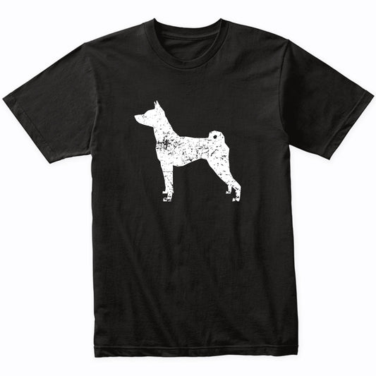 Distressed Basenji Silhouette Dog Owner T-Shirt