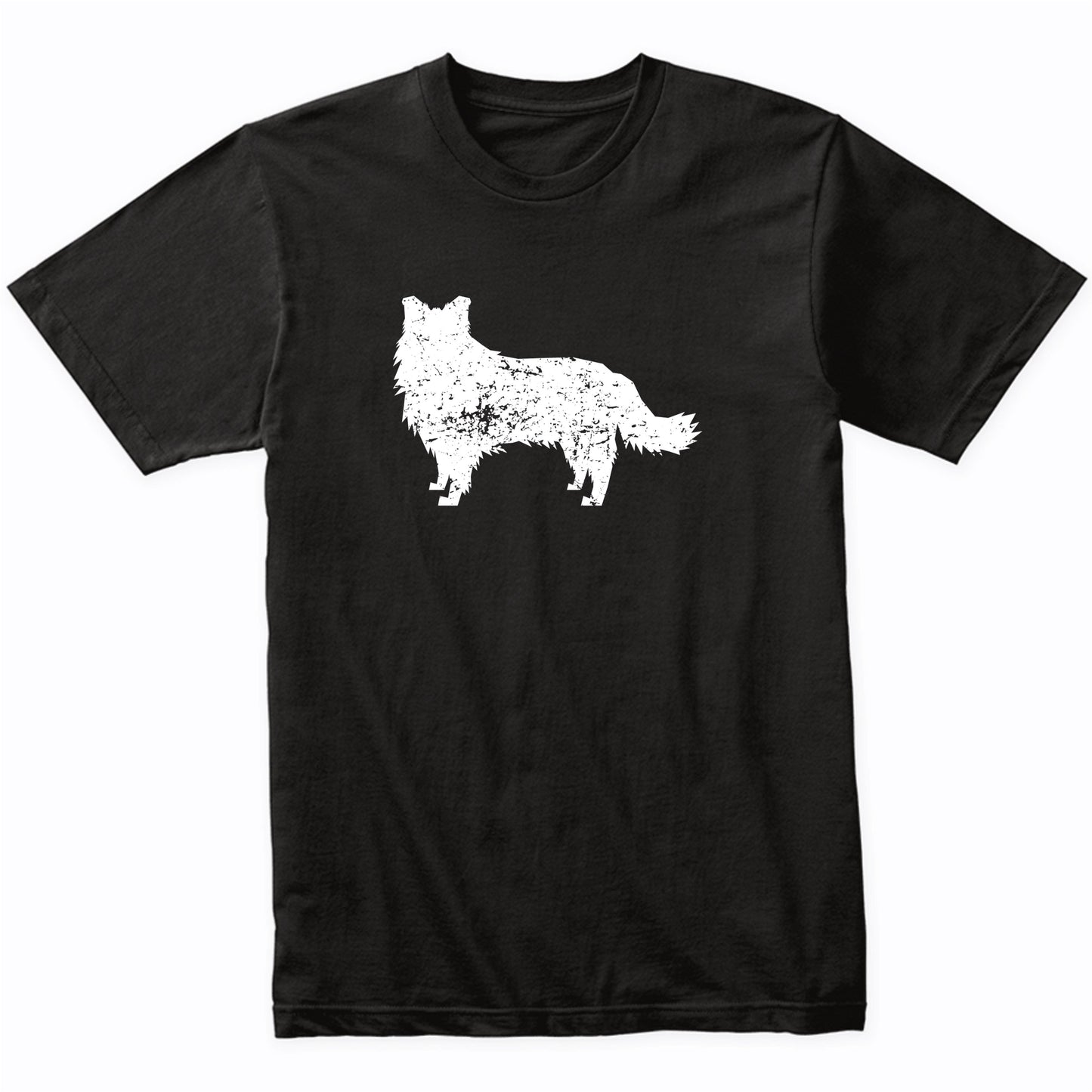 Distressed Border Collie Silhouette Dog Owner T-Shirt