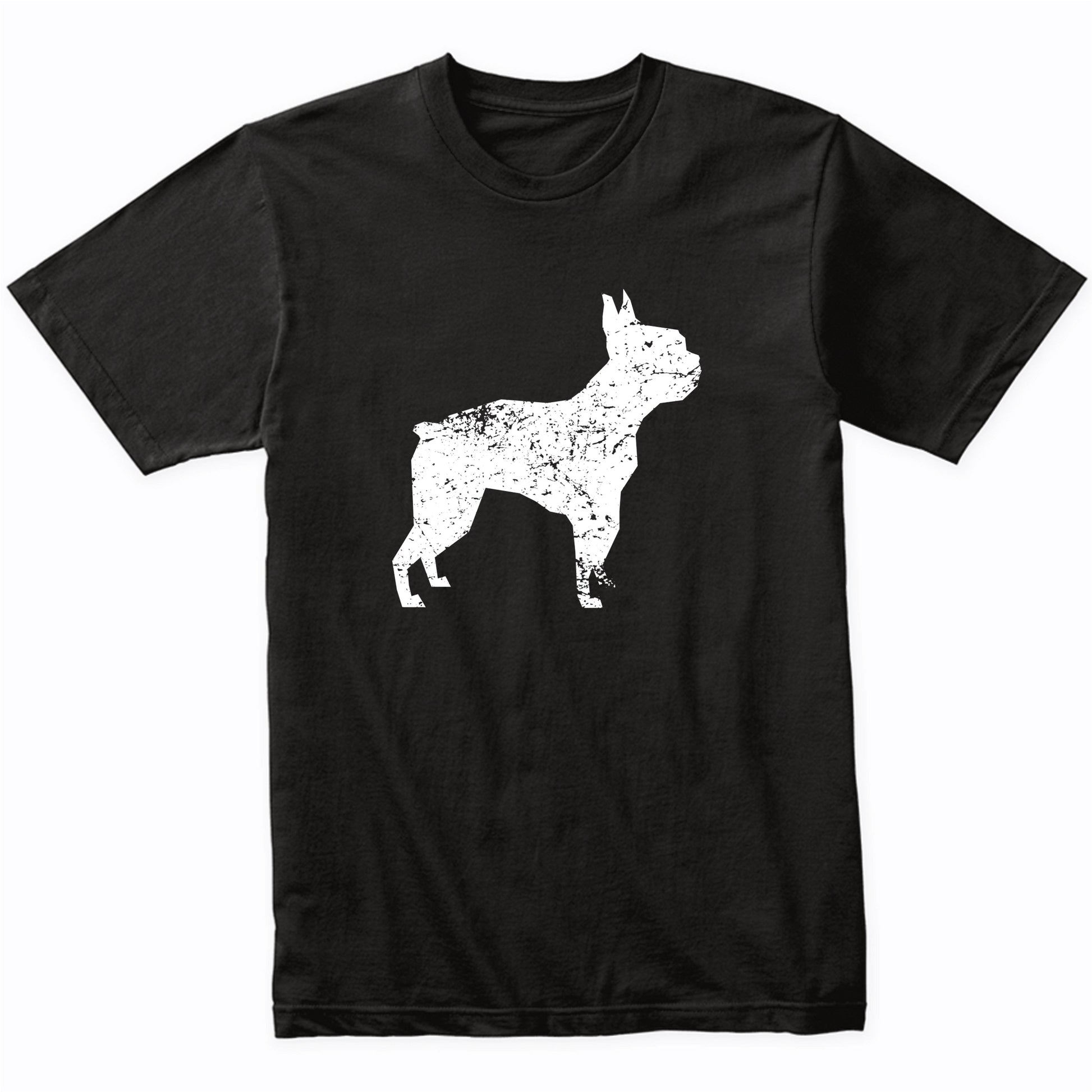 Distressed Boston Terrier Silhouette Dog Owner T-Shirt