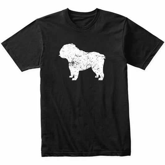Distressed English Bulldog Silhouette Dog Owner T-Shirt