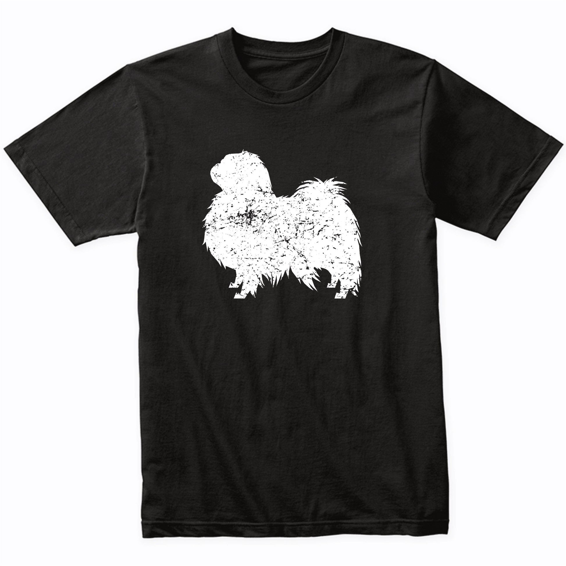 Distressed Japanese Chin Silhouette Dog Owner T-Shirt
