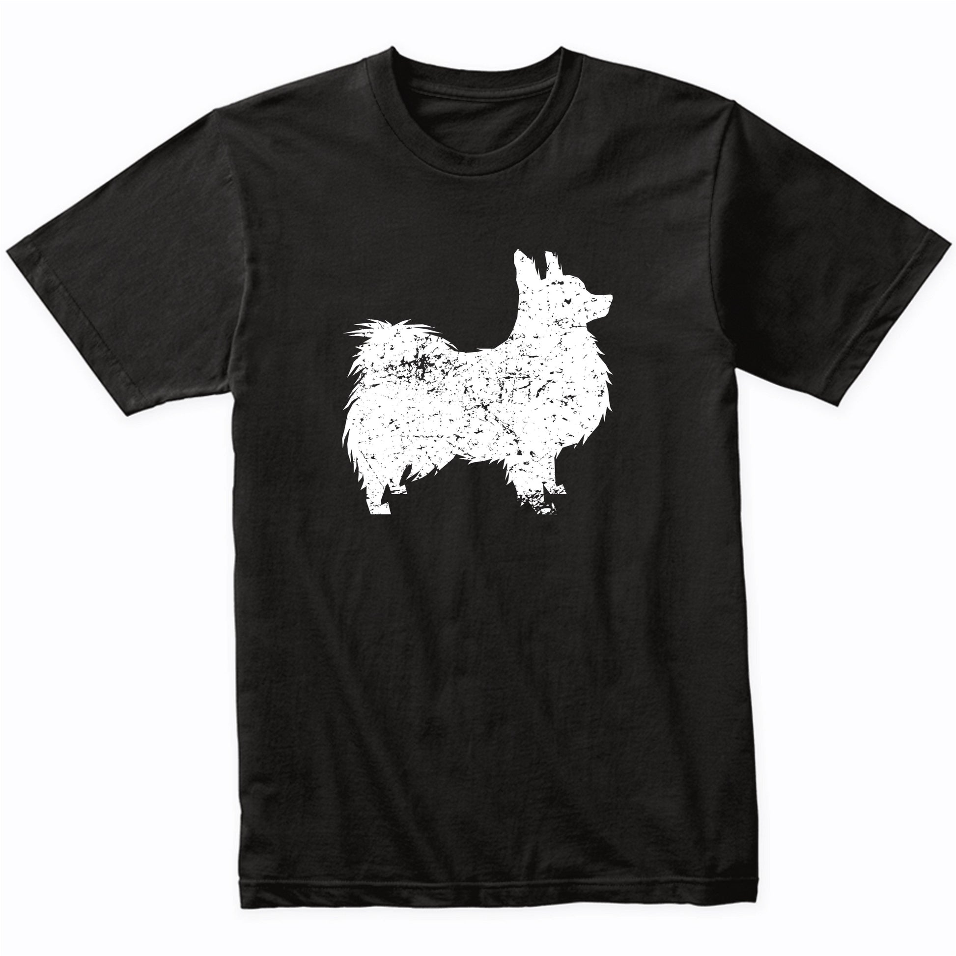 Distressed Papillon Silhouette Dog Owner T-Shirt
