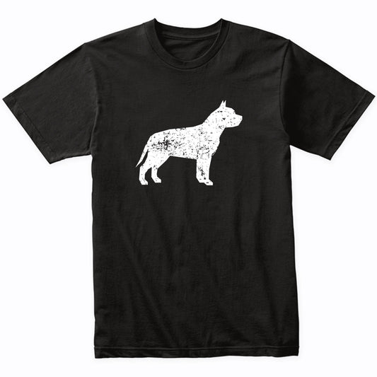 Distressed Pit Bull Silhouette Dog Owner T-Shirt