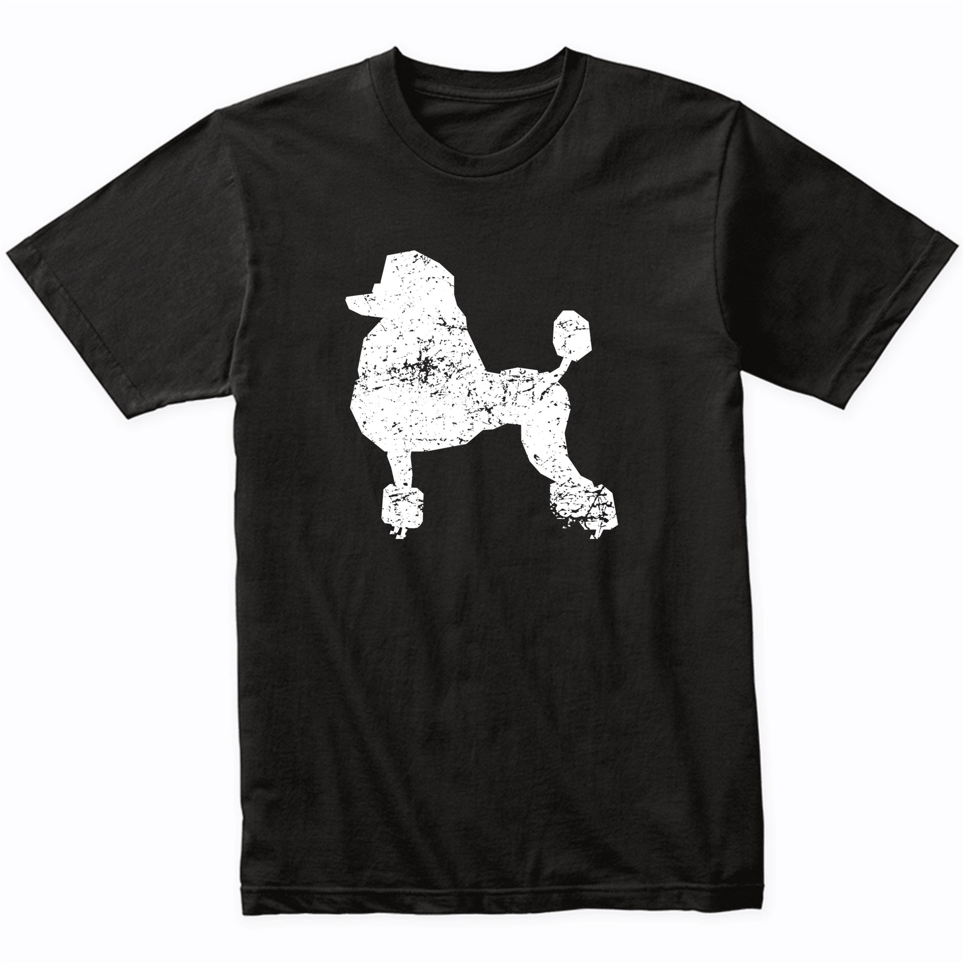 Distressed Poodle Silhouette Dog Owner T-Shirt