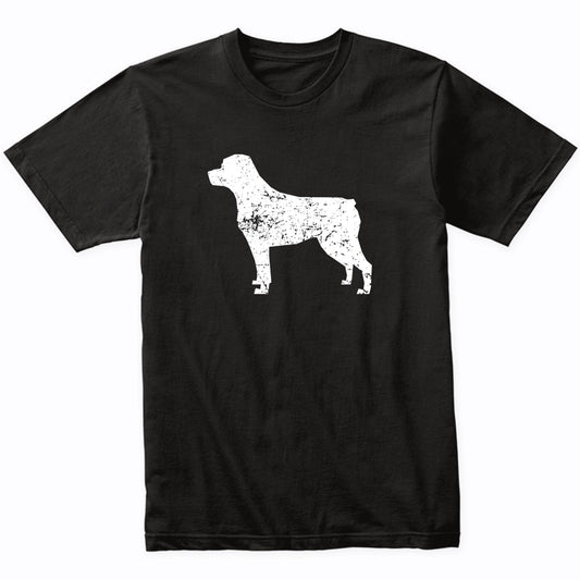 Distressed Rottweiler Silhouette Dog Owner T-Shirt