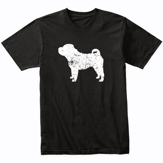 Distressed Shar Pei Silhouette Dog Owner T-Shirt