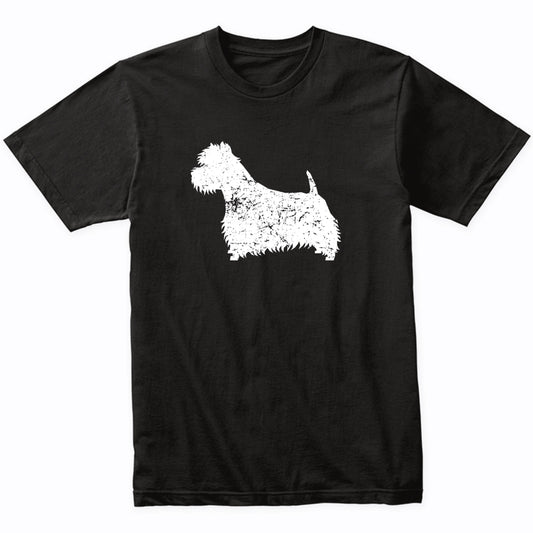 Distressed Westie Silhouette Dog Owner T-Shirt