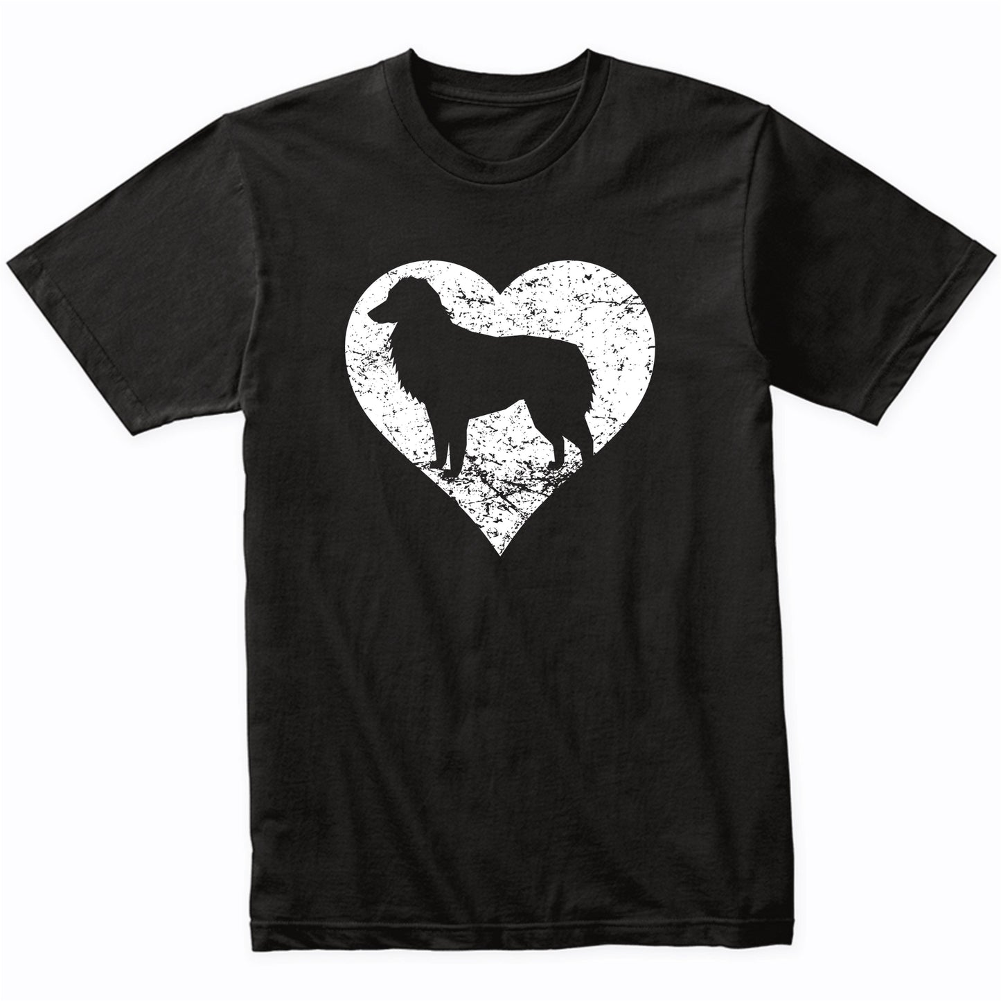 Distressed Australian Shepherd Heart Dog Owner Graphic T-Shirt