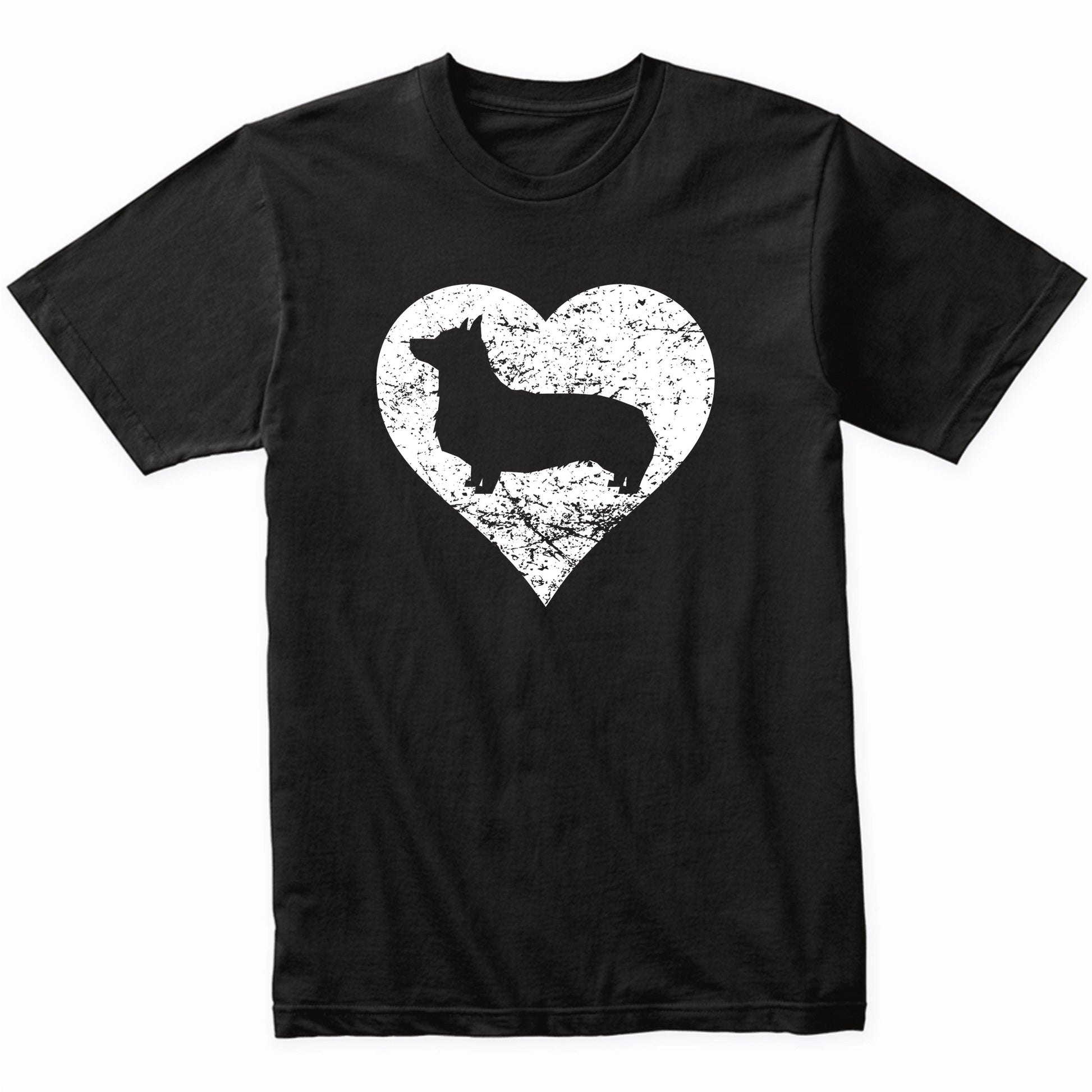Distressed Corgi Heart Dog Owner Graphic T-Shirt