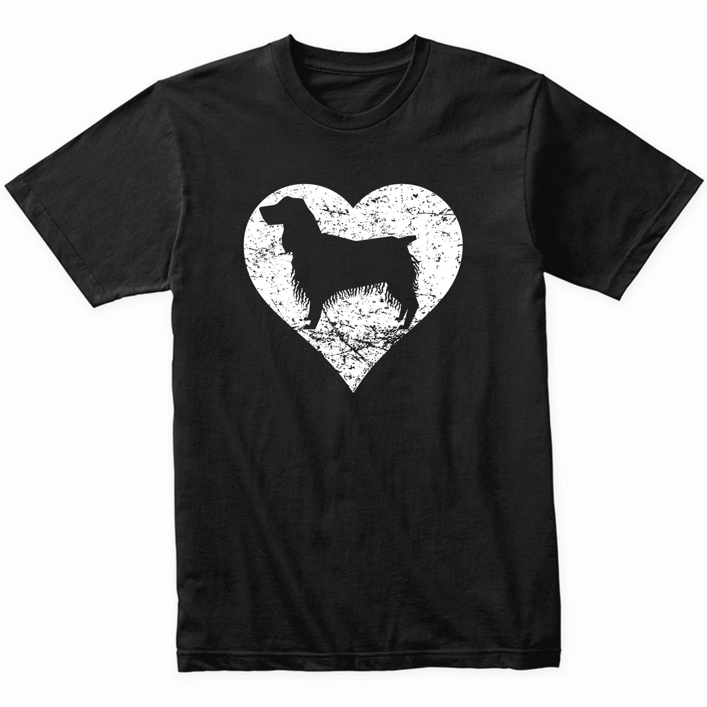 Distressed English Springer Spaniel Heart Dog Owner Graphic T-Shirt