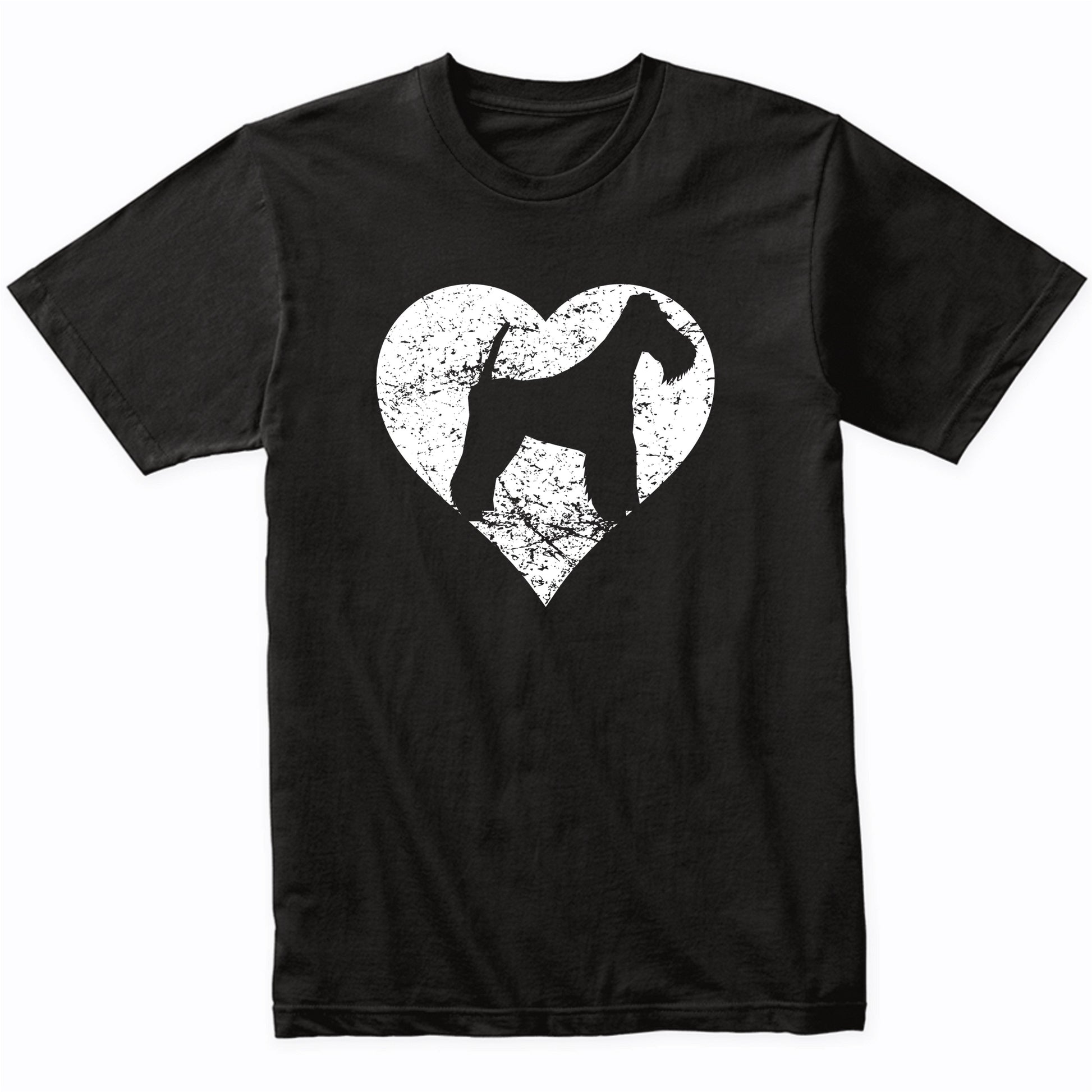 Distressed Fox Terrier Heart Dog Owner Graphic T-Shirt