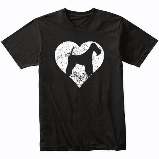 Distressed Fox Terrier Heart Dog Owner Graphic T-Shirt