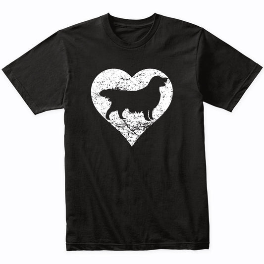 Distressed Golden Retriever Heart Dog Owner Graphic T-Shirt