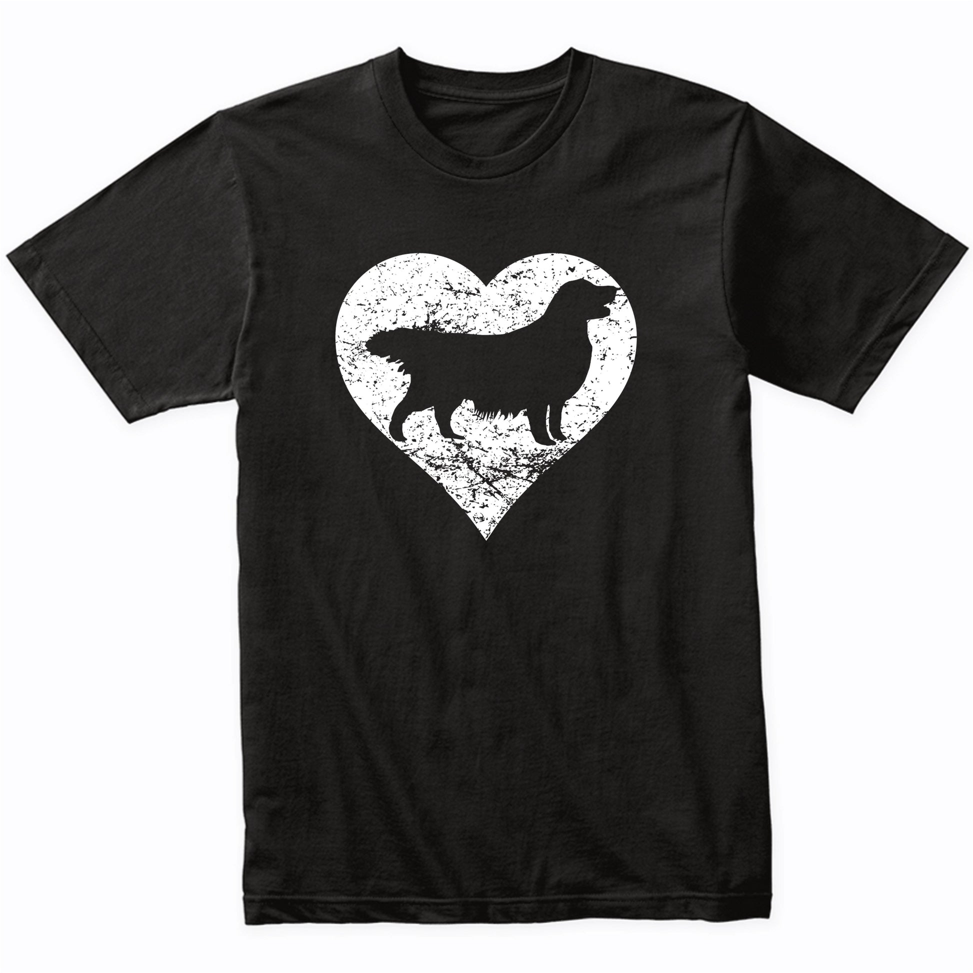 Distressed Golden Retriever Heart Dog Owner Graphic T-Shirt