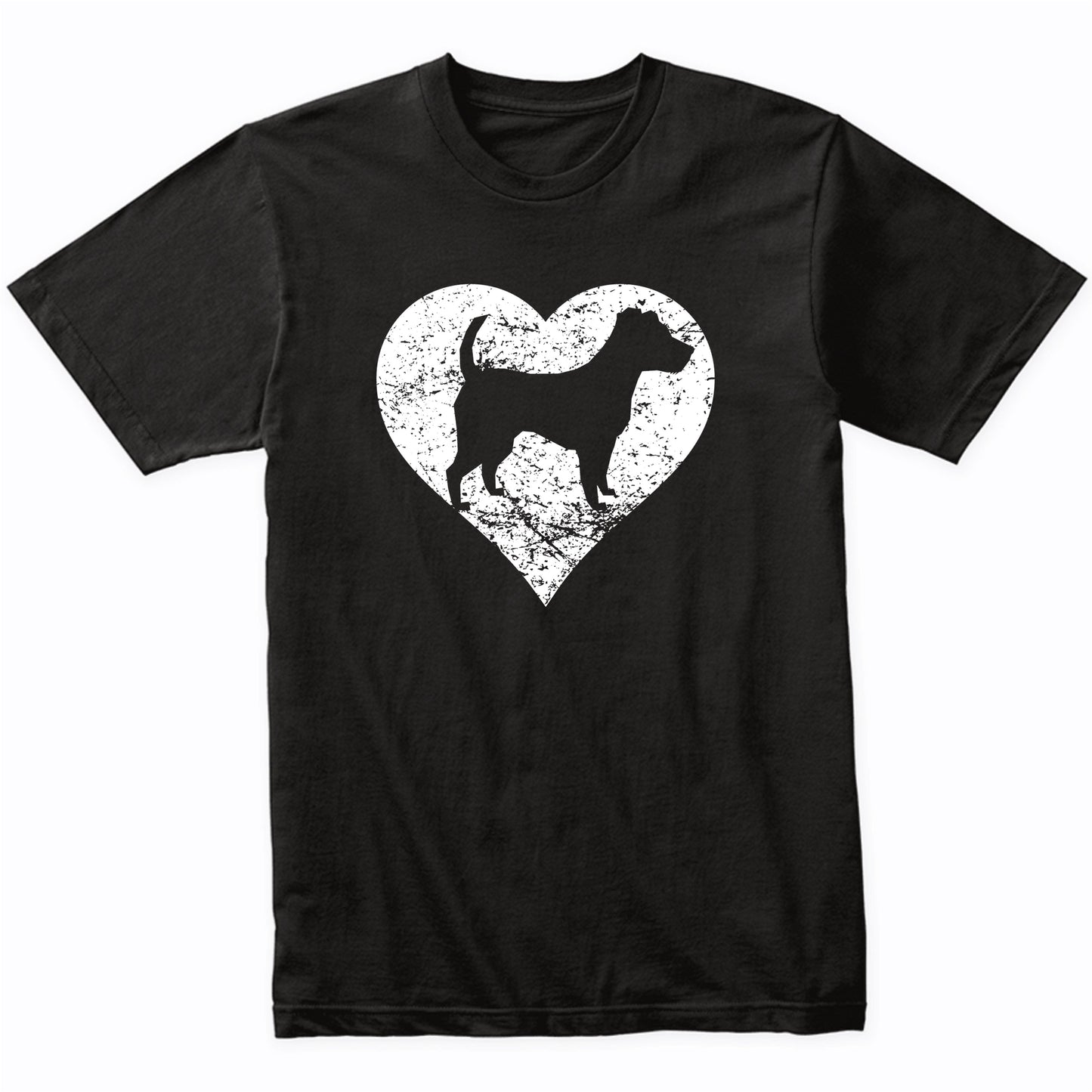 Distressed Jack Russell Terrier Heart Dog Owner Graphic T-Shirt