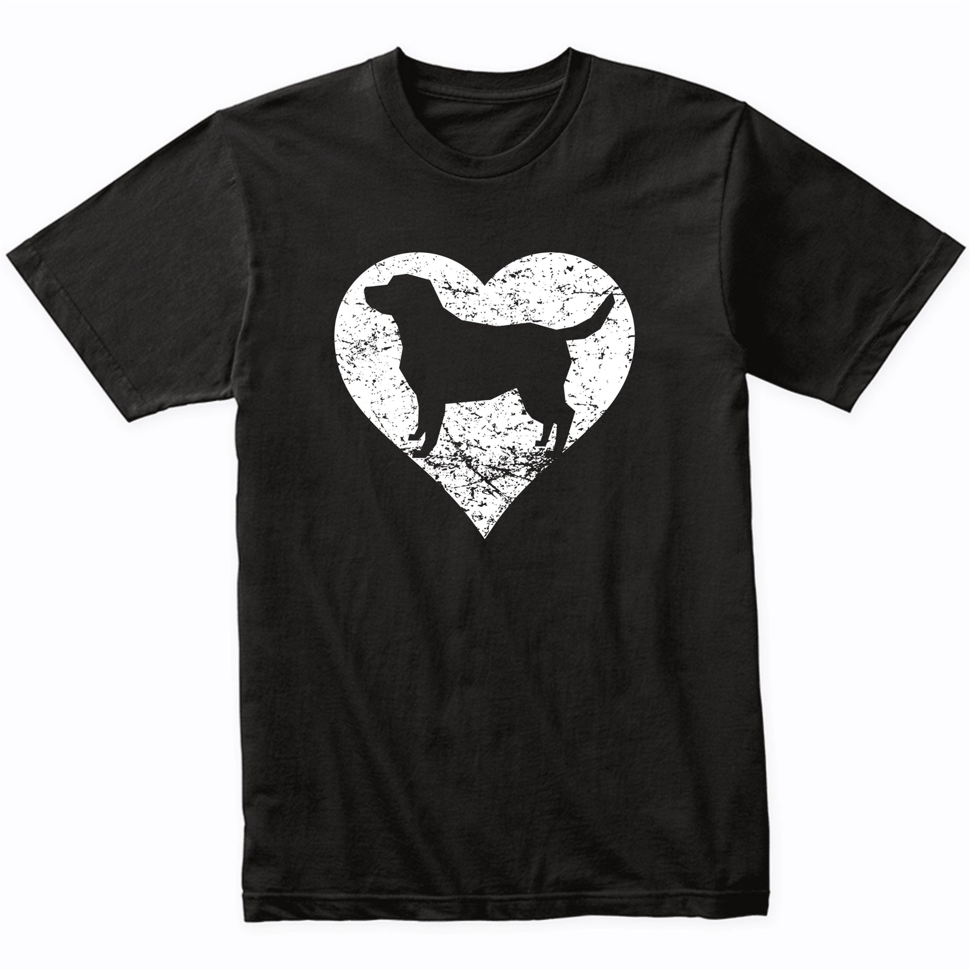 Distressed Labrador Retriever Heart Dog Owner Graphic T-Shirt