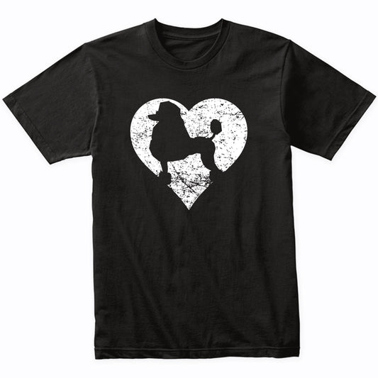 Distressed Poodle Heart Dog Owner Graphic T-Shirt