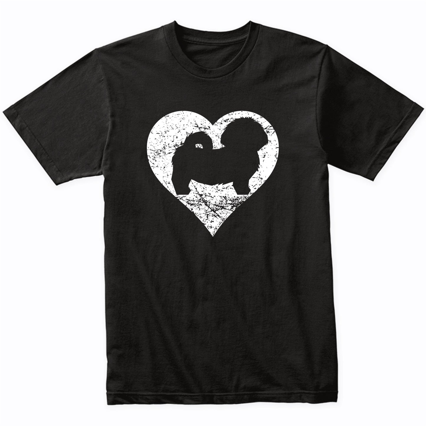 Distressed Shih Tzu Heart Dog Owner Graphic T-Shirt