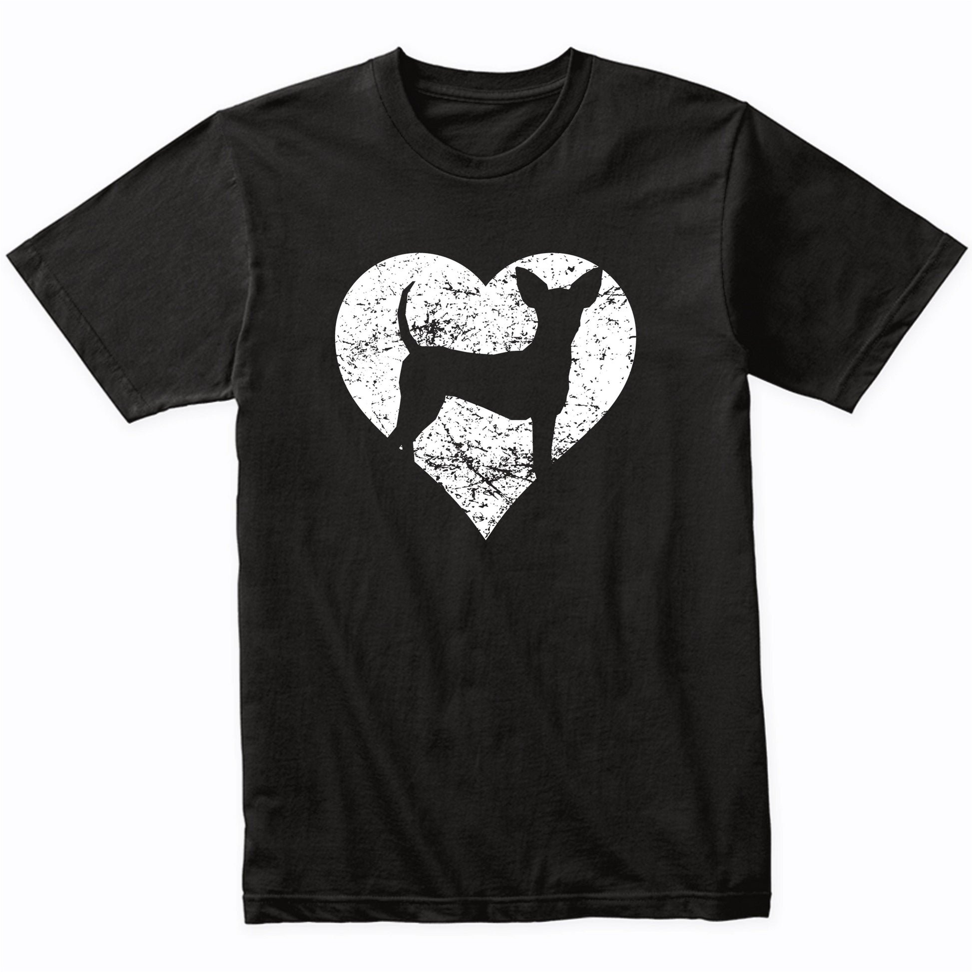 Distressed Toy Fox Terrier Heart Dog Owner Graphic T-Shirt