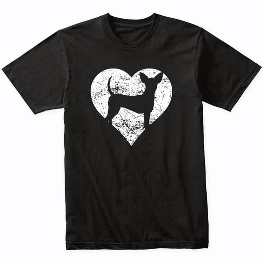 Distressed Toy Fox Terrier Heart Dog Owner Graphic T-Shirt