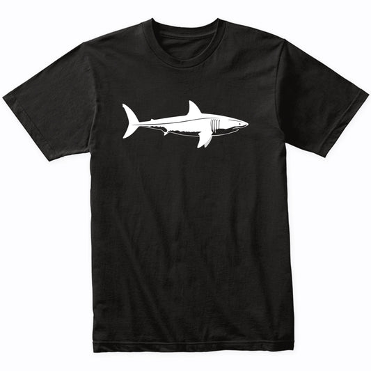 Great White Shark Silhouette Simple Shark Design T-Shirt